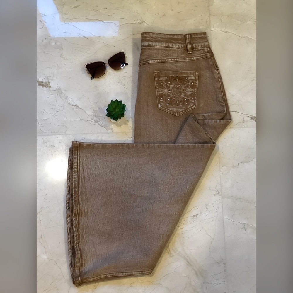 Denim A Line Rust Colored Jean Skirt
